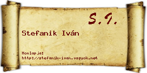 Stefanik Iván névjegykártya